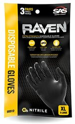 SAS  SAFETY CORP SA66511 BAG OF 3PR RAVEN LRGE GLOVES