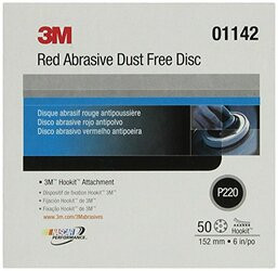 3M COMPANY 3M1142 HOOK IT DISC RED 6 220 GRIT BOX/50
