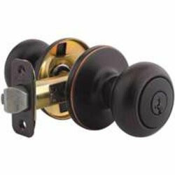 Cove Keyed Entry Knob Cove Keyed Entry Knob SmartKey with RCAL Latch and Round Corner Strike in Venetian Bronze 400 COVE US11P SMT ENTRY K3 CV11P RCAL