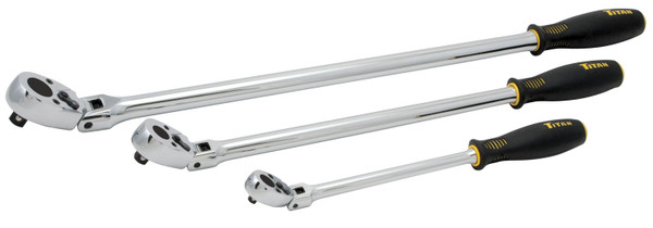 Titan TTN-11303 Tools Extra-Long Flex-Head Ratchet Set - 3 Piece