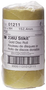 3M 3M-1211 Stikit Gold Sanding Disc Roll, 6 in, 120 grit, C Weight, 0 (75/Roll)