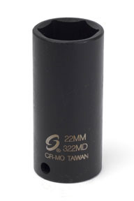 Sunex SUU-322MD 3/8-Inch Drive 22-Mm Deep Impact Socket