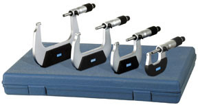 Fowler FOW-72-229-214 Full Warranty Economy Outside Inch Micrometer Set, 52-229-214-0, 0-4" Measuring Range, 0.0001" Graduation