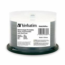 VERBATIM AMERICAS LLC 97339 BD-R 25GB 16X WHITE INKJET PRINT 50PK