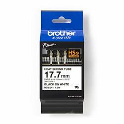 BROTHER MOBILE SOLUTIONS HSE241 PRINTABLE 2:1 HEAT SHRINK TUBING 17.7MM X 1.5M (0.23IN X 4.9FT) BLACK ON WHITE