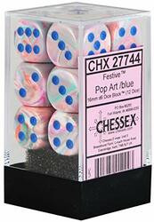 Chessex Manufacturing CHX27744 d6Cube16mm Festive Pop-Art bu (12)