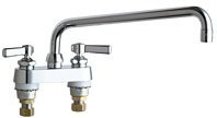 Chicago Faucets C895L12E35ABCP Chicago Faucet Chrome Commercial Grade Centerset Laundry/Service Faucet with Lever Handles and 4" Centers
