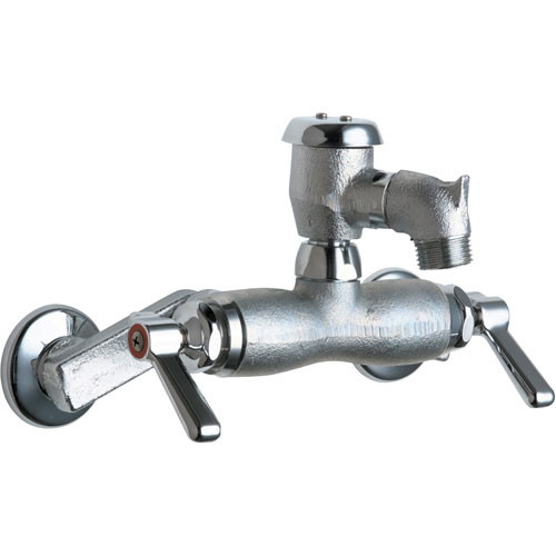 Chicago Faucets C305VBRCF  Wall Mount Service Sink Faucet with Adjustable Centers, Rough Chrome