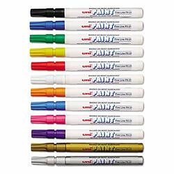 UNI-BALL UBC63721 MARKER,PAINT,FINE,12/SET
