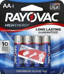 RAY-O-VAC RAY8154K BATTERY,ALK,AA,4/PACK