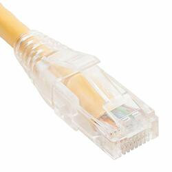 ICC ICPCSP03YL Patch Cord  CAT5e  Clear Boot  3ft. Yellow  Low Profile  Assembled Snag-Free Strain Relief