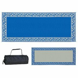 MINGS MARK INC672-RC3BLU 8X20 PATIOMAT BLUE/BEIGE