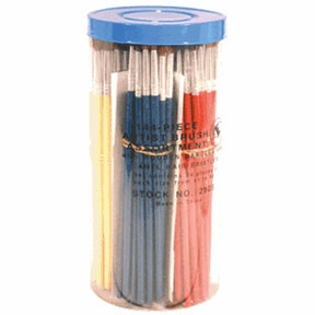 AES Industries AES-2905 Round Tip Camel Hair Artist Brush Set - 24pcs of each size No. 1 through No. 6