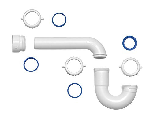 Deaborn P9703WBG Deaborn Brass P-Trap with Threaded PVC Adapter and Reversible J-Bend and True Blue Washer, Small