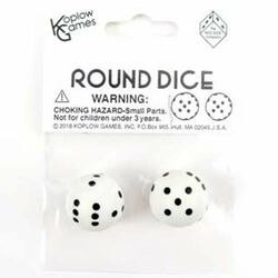 Koplow KPL19371 Round Dice Pair WHbk