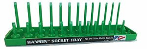 HANSEN GLOBAL  INC. HR1404 1/4 Dr. Green Metric Deep &Regular Socket Holders