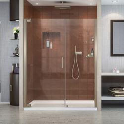 DreamLine SHDR-4152720-04 The DreamLine Elegance pivot shower door or enclosure has a modern frameless design to enhance any decor with an open, inviting look. The Elegance easily becomes the focal point of your bathroom with a custom glass look at