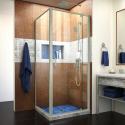 DreamLine SHDR-2230300-RT-04 The DreamLine Flex pivot shower door or enclosure has modern appeal and a semi-frameless design that is ideal for those that want the beauty of frameless glass, but have budget or design limitations. The versatile Flex