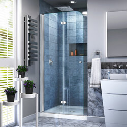 DreamLine SHDR-3630720-01 The DreamLine Aqua Fold is a Bi-Fold shower or tub screen with a modern design and a European flair. The Aqua Fold features a trackless style and a continuous self-centering pivot to add style and create an open, inviting