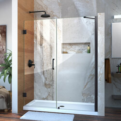 DreamLine SHDR-20537210C-09 The DreamLine Unidoor is a frameless swing shower door designed in step with modern market trends. The elegant design and an incredible range of sizes are combined in the Unidoor for the look of custom glass at an