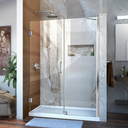 DreamLine SHDR-20487210C-01 The DreamLine Unidoor is a frameless swing shower door designed in step with modern market trends. The elegant design and an incredible range of sizes are combined in the Unidoor for the look of custom glass at an