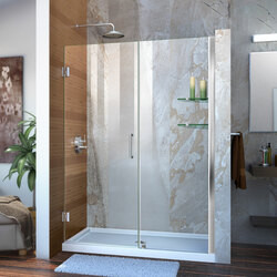 DreamLine SHDR-20507210S-01 The DreamLine Unidoor is a frameless swing shower door designed in step with modern market trends. The elegant design and an incredible range of sizes are combined in the Unidoor for the look of custom glass at an