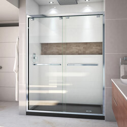DreamLine DL-7007R-88-01 The DreamLine Encore bypass sliding shower or tub door has a modern frameless look to make your shower the focal point of the bathroom. Encores elegant bypass design provides smooth and quiet sliding operation, with the added