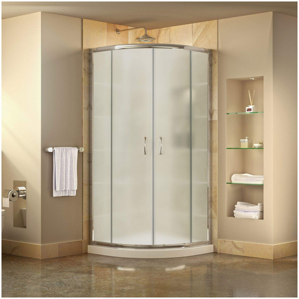 DreamLine Prime DL-6703-01FR Neo Round Sliding Shower Enclosure and Base Kit