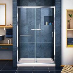 DreamLine DL-6975C-22-01 The DreamLine Infinity-Z sliding shower or tub door offers classic style with a modern touch. The Infinity-Z will transform your bathroom with a beautiful balance of functionality, elegance and sophistication. A variety of