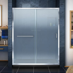 DreamLine DL-6972R-88-01F The DreamLine Infinity-Z sliding shower or tub door offers classic style with a modern touch. The Infinity-Z will transform your bathroom with a beautiful balance of functionality, elegance and sophistication. A variety of