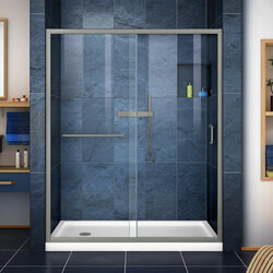 DreamLine DL-6972L-04CL The DreamLine Infinity-Z sliding shower or tub door offers classic style with a modern touch. The Infinity-Z will transform your bathroom with a beautiful balance of functionality, elegance and sophistication. A variety of