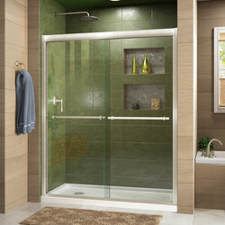 DreamLine DL-6951L-04CL The DreamLine Duet sliding bypass shower or tub door has a sleek, elegant design that will complement both classic and modern bathroom decors. The Duet features semi-frameless glass and smooth gliding rollers for a touch of