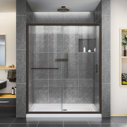 DreamLine DL-6974C-06CL The DreamLine Infinity-Z sliding shower or tub door offers classic style with a modern touch. The Infinity-Z will transform your bathroom with a beautiful balance of functionality, elegance and sophistication. A variety of