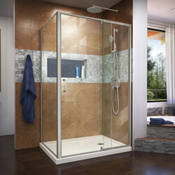 DreamLine DL-6719R-22-04 The DreamLine Flex pivot shower enclosure and SlimLine base kit offers modern appeal at a budget friendly price point. The versatile Flex model combines cutting-edge pivot hardware, simple installation and dependable