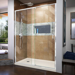 DreamLine DL-6223L-22-01 The DreamLine Flex pivot shower door and SlimLine base kit offers modern appeal at a budget friendly price point. The versatile Flex model combines cutting-edge pivot hardware, simple installation and dependable performance.