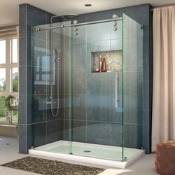 DreamLine SHEN-6234600-07 The DreamLine Enigma-Z is a fully frameless sliding shower door, tub door or enclosure is the epitome of sophistication, elegance and modern innovation, with a design that rivals custom glass. The Enigma-Z shines with