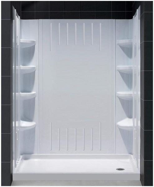 DreamLine DL-6145C-01 SlimLine Shower Base & Backwall Panel Kit – Low-Profile Modern Design