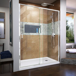 DreamLine DL-6222R-01 The DreamLine Flex pivot shower door and SlimLine base kit offers modern appeal at a budget friendly price point. The versatile Flex model combines cutting-edge pivot hardware, simple installation and dependable performance.