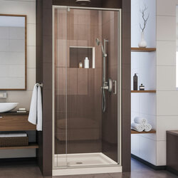 DreamLine DL-6215C-22-04 The DreamLine Flex pivot shower door and SlimLine base kit offers modern appeal at a budget friendly price point. The versatile Flex model combines cutting-edge pivot hardware, simple installation and dependable performance.