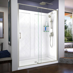 DreamLine DL-6229C-04 The DreamLine Flex pivot shower door, SlimLine base, and Q-Wall backwall kit offers modern appeal at a budget friendly price point. The versatile Flex model combines cutting-edge pivot hardware, simple installation and