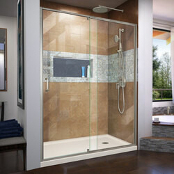 DreamLine DL-6222R-22-04 The DreamLine Flex pivot shower door and SlimLine base kit offers modern appeal at a budget friendly price point. The versatile Flex model combines cutting-edge pivot hardware, simple installation and dependable performance.