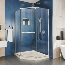 DreamLine DL-6031-22-01 The DreamLine Prism neo-angle shower enclosure features a corner design and a modern shape that is the perfect complement to any bathroom. The Prism maximizes space and creates an open appearance with a frameless glass design