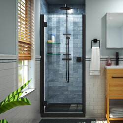 DreamLine DL-534242-88-09 The DreamLine Lumen semi-framed swing shower door and SlimLine base kit offer unique style and functional appeal, while keeping your budget in mind. The Lumen has a modern wall profile design with integrated hinges (patent