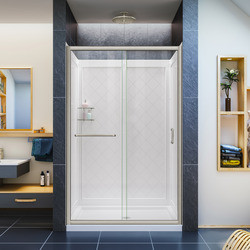 DreamLine DL-6107C-04CL The DreamLine Infinity-Z sliding shower or tub door offers classic style with a modern touch. The Infinity-Z will transform your bathroom with a beautiful balance of functionality, elegance and sophistication. A variety of