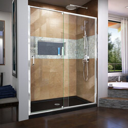 DreamLine DL-6225C-88-01 The DreamLine Flex pivot shower door and SlimLine base kit offers modern appeal at a budget friendly price point. The versatile Flex model combines cutting-edge pivot hardware, simple installation and dependable performance.
