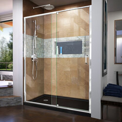 DreamLine DL-6222L-88-01 The DreamLine Flex pivot shower door and SlimLine base kit offers modern appeal at a budget friendly price point. The versatile Flex model combines cutting-edge pivot hardware, simple installation and dependable performance.