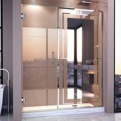 DreamLine D245872M12-01 The DreamLine Unidoor Mira is a frameless hinged shower door that is perfect for today’s contemporary bathroom designs. The full-length mirror effect makes this panel a focal point of any bathroom with the added benefit of a