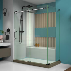 DreamLine SHEN-6134600-18 The DreamLine Enigma-XT shower door, tub door or enclosure brings an air of sophistication and luxury with its modern and fully frameless design. The lustrous stainless steel hardware, in a new Tuxedo finish, is a perfect