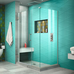 DreamLine SHEN-24380300-04 The DreamLine Unidoor Plus is a frameless hinged shower door or enclosure that is perfectly designed for today’s contemporary trends. With modern appeal and sleek clean lines, the Unidoor Plus adds a touch of timeless style