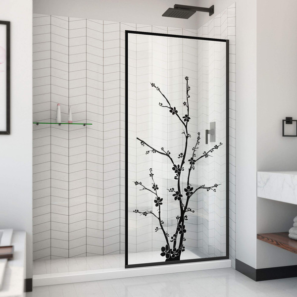DreamLine Blossom D3234720ZNB-09 Single Panel Walk-In Shower Enclosure with JetGlaze Glass